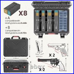 Gun Cases for Multi Handguns, 4 Pistol Case & 23 Magazine Pre-Cut Multiple Pisto