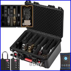 Gun Cases for Multiple Handguns, Tsa-Approved Hard Pistol Case Holds 6 Pistols &