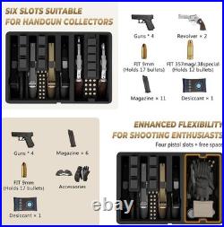 Gun Cases for Multiple Handguns, Tsa-Approved Hard Pistol Case Holds 6 Pistols &