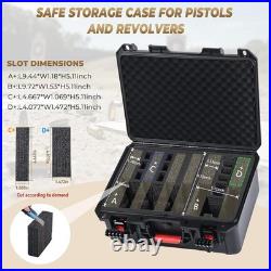 Gun Cases for Multiple Handguns, Tsa-Approved Hard Pistol Case Holds 6 Pistols &