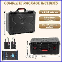 Gun Cases for Multiple Handguns, Tsa-Approved Hard Pistol Case Holds 6 Pistols &