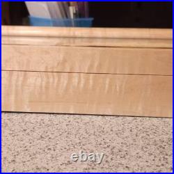 Gun Display Case 18 x 12 x 3 Curly Maple Knife EDC Pin Medal Wood USA Shadow Box Gun Display Case 18 x 12 x 3 Curly Maple Knife EDC Pin Medal Wood USA Shadow Box