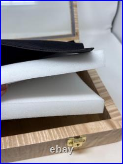 Gun Display Case 18 x 12 x 3 Curly Maple Knife EDC Pin Medal Wood USA Shadow Box Gun Display Case 18 x 12 x 3 Curly Maple Knife EDC Pin Medal Wood USA Shadow Box