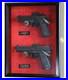 Gun_Display_Case_2_Guns_Black_Solid_Wood_Handgun_Pistol_Revolver_Lock_USA_Frame_01_zgr