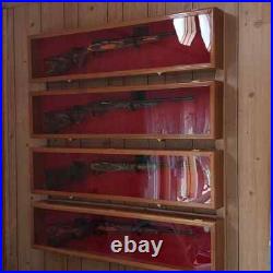 Gun Display Case Cabinet Rifle Black Solid Wood Shotgun USA Frame Shadow Box 44