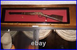 Gun Display Case Cabinet Rifle Black Solid Wood Shotgun USA Frame Shadow Box 44