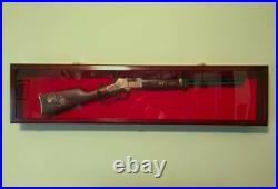 Gun Display Case Cabinet Rifle Black Solid Wood Shotgun USA Frame Shadow Box 44
