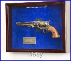 Gun Display Case LARGE Cherry LED Light Wood Handgun Pistol Revolver Shadow Box