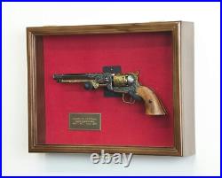 Gun Display Case LARGE Walnut Solid Wood Handgun Pistol Revolver Lock USA Frame Gun Display Case LARGE Walnut Solid Wood Handgun Pistol Revolver Lock USA Frame