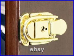 Gun Display Case LED Light Walnut & Black Rifle Cabinet Wood Wall Shadow Box