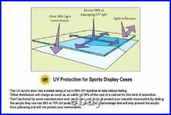 Gun Display Case LED Light Walnut & Black Rifle Cabinet Wood Wall Shadow Box