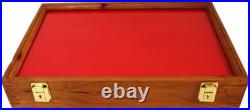 Gun Display Case Pistol 18 x 12 x 3 Revolver Knife Cherry Wood USA Shadow Box