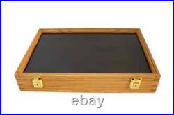 Gun Display Case Pistol 18 x 12 x 3 Revolver Knife Oak Black Wood USA Shadow Box Gun Display Case Pistol 18 x 12 x 3 Revolver Knife Oak Black Wood USA Shadow Box