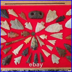 Gun Display Case Pistol 18 x 12 x 3 Revolver Knife Oak Green Wood USA Shadow Box