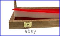 Gun Display Case Pistol 18 x 12 x 3 Revolver Knife Oak Green Wood USA Shadow Box