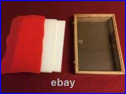 Gun Display Case Pistol 18 x 12 x 3 Revolver Knife Oak Green Wood USA Shadow Box