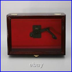 Gun Display Case Wood Handgun Pistol Revolver Lock Wall Shadow Box Frame NO KEY