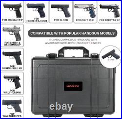 Gun Pistol Case Handguns Hard Case Box Holds Guns Case & Magazines Waterproof