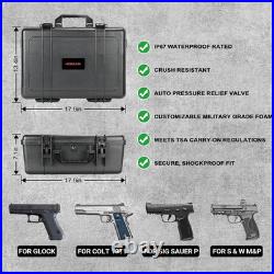 Gun Pistol Case Handguns Hard Case Box Holds Guns Case & Magazines Waterproof