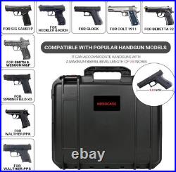Gun Pistol Case for Multi Handguns Holds Multiple Hand Guns Case & Magazines