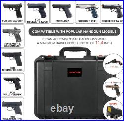 Gun Pistol Case for Multi Handguns Holds Multiple Hand Guns Case & Magazines