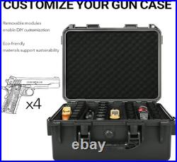 Gun Pistol Case for Multi Handguns Holds Multiple Hand Guns Case & Magazines