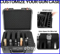Gun Pistol Case for Multi Handguns Holds Multiple Hand Guns Case & Magazines