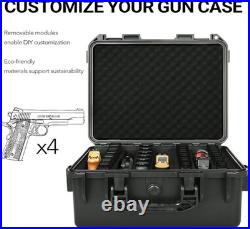 Gun Pistol Case for Multi Handguns Holds Multiple Hand Guns Case & Magazines