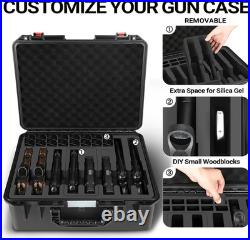 Gun Pistol Case for Multi Handguns Holds Multiple Hand Guns Case & Magazines