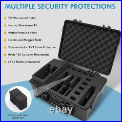 Gun Pistol Case for Multi Handguns, TSA Approved Firearm Travel Case with 2 TSA