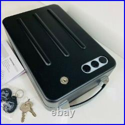 Gun Pistol Handgun Safe Box Case Metal Security Cable RFID Quick Access Key Lock