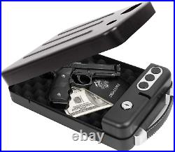 Gun Pistol Handgun Safe Box Case Security Cable Portable Quick Access Key Lock