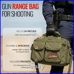Gun Range Bag for Shooting 3+ Compact Pistol Revolver Range Bag for Handguns a