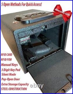 Gun Safe RFID Finger Pad Lock Box Cabinet Case Handgun Ammo Firearm Vault
