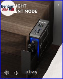 Gun Safe, Slider Biometric Pistol Safe Fingerprint Bedside Gun Lock Box, 3 Ways