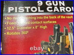HYSKORE 9 gun Pistol Carousel Handgun Rack Gun Safe Stand Display Case 30053