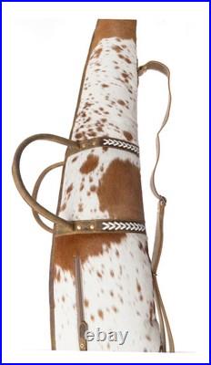 Hair On Hide Range Shooting Case- Hand tooled leather, 47- Rifle/Shotgun Case Hair On Hide Range Shooting Case- Hand tooled leather, 47- Rifle/Shotgun Case