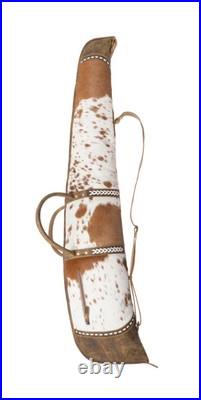 Hair On Hide Range Shooting Case- Hand tooled leather, 47- Rifle/Shotgun Case