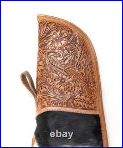Hair On Hide Range Shooting Case- Hand tooled leather, 47- Rifle/Shotgun Case Hair On Hide Range Shooting Case- Hand tooled leather, 47- Rifle/Shotgun Case