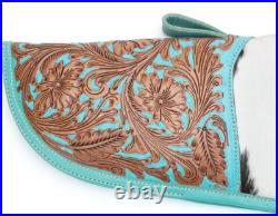 Hair On Hide Range Shooting Case-Hand tooled leather, 47-Rifle/Shotgun-teal Hair On Hide Range Shooting Case-Hand tooled leather, 47-Rifle/Shotgun-teal
