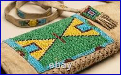 Hand-Beaded Suede Fringe Gun Cover Native Leather Rifle Scabbard Case Western