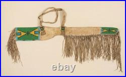 Hand-Beaded Suede Fringe Gun Cover Native Leather Rifle Scabbard Case Western