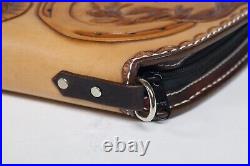 Hand Crafted Brown Leather Revolver Gun Case X-l Heirloom Quality Horse Head