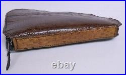 Hand Crafted Genuine Ostrich Leather Gun Rug Case Medium Size Green Brown Lined