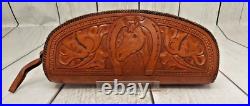 Hand Crafted Hand Tooled Horse Leather Pistol Handgun Case Leather Pockets Zippe Hand Crafted Hand Tooled Horse Leather Pistol Handgun Case Leather Pockets Zippe