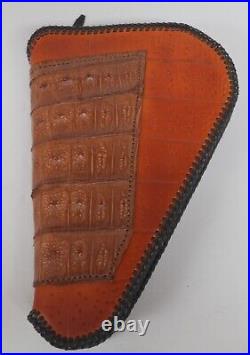 Hand Crafted Tooled Brown Leather / Cayman Pistol Hand Gun Case Medium