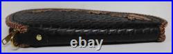 Hand Crafted Tooled Brown Leather Gun Revolver Case Large Fleece Lined Oak Leaf Hand Crafted Tooled Brown Leather Gun Revolver Case Large Fleece Lined Oak Leaf