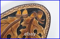 Hand Crafted Tooled Leather Large Gun Revolver Case Oak Leaf Heirloom Quality Hand Crafted Tooled Leather Large Gun Revolver Case Oak Leaf Heirloom Quality