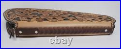 Hand Crafted Tooled Leather Large Gun Revolver Case Oak Leaf Heirloom Quality Hand Crafted Tooled Leather Large Gun Revolver Case Oak Leaf Heirloom Quality
