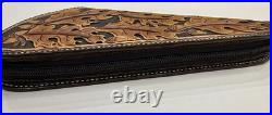 Hand Crafted Tooled Leather Large Gun Revolver Case Oak Leaf Heirloom Quality